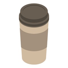 Plastic coffee cup icon. Isometric of plastic coffee cup vector icon for web design isolated on white background