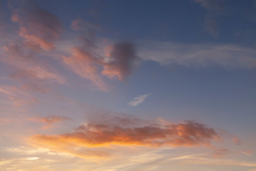 Naklejka na ściany i meble Sunset sky and pink clouds 428