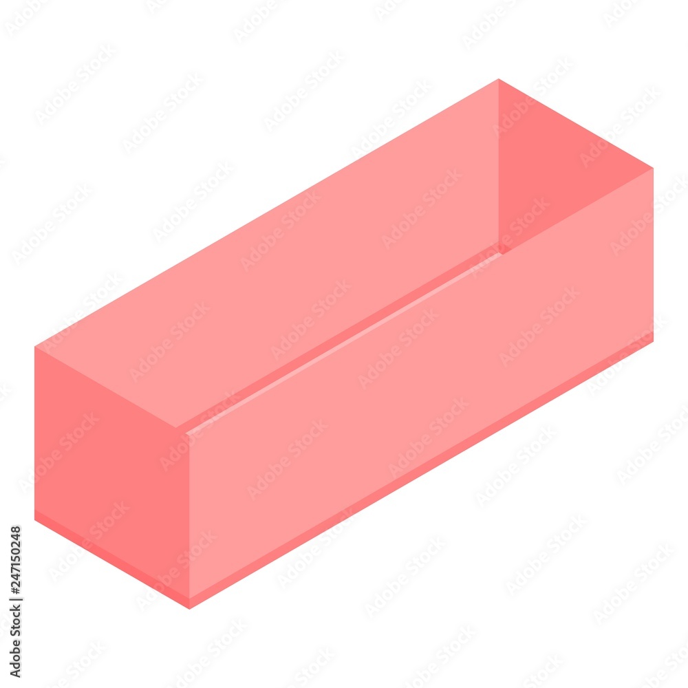Poster empty macaroon box icon. isometric of empty macaroon box vector icon for web design isolated on whit