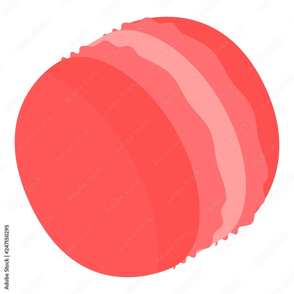 Poster red sweet macaroon icon. isometric of red sweet macaroon vector icon for web design isolated on whit