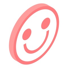 Emoji smile icon. Isometric of emoji smile vector icon for web design isolated on white background