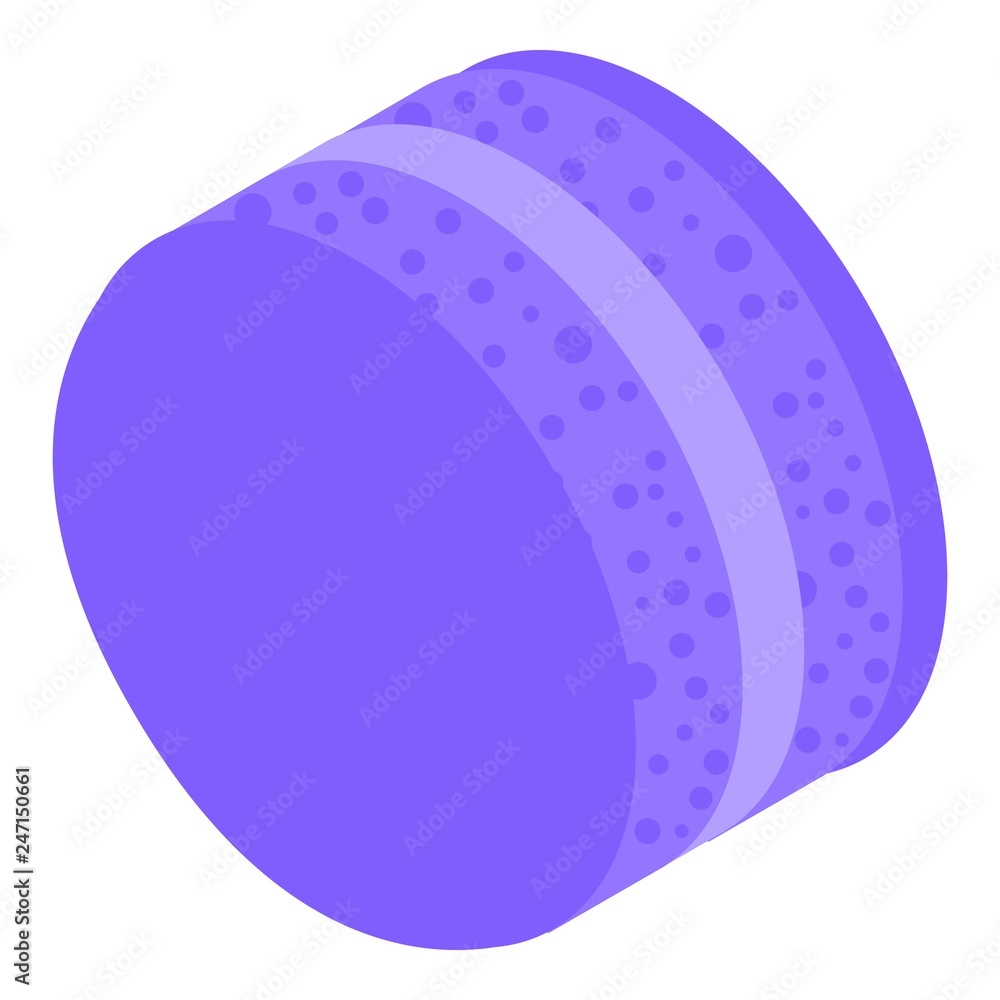 Poster violet cream macaroon icon. isometric of violet cream macaroon vector icon for web design isolated o