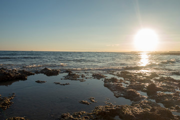 Fototapeta premium Sunset on the beach of the renega of Oropesa