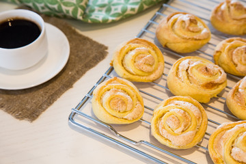 homemade cookies with sugar and meringue. Homemade Roses Cookies