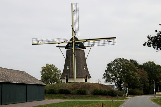 Windmill named de Duif in the city of Nunspeet in Gelderland, the Netherlands