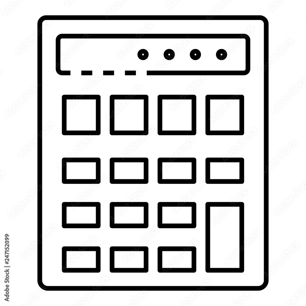 Poster finance calculator icon. outline finance calculator vector icon for web design isolated on white bac