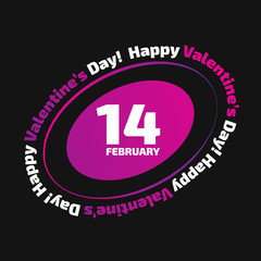 Valentine Day vector icon on the black background