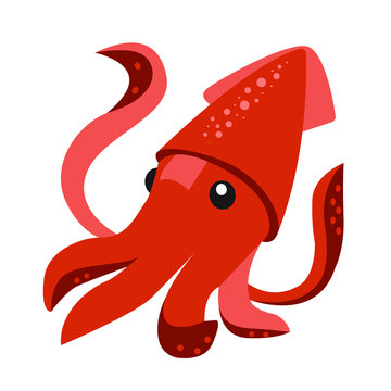 Squid emoji vector flat design