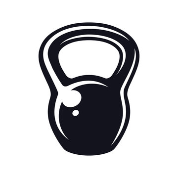 Monochrome kettlebell icons, tool for sports, fitness equipment. Vector illustration, isolated on white background. Simple shape for design logo, emblem, symbol, sign, badge, label, stamp.
