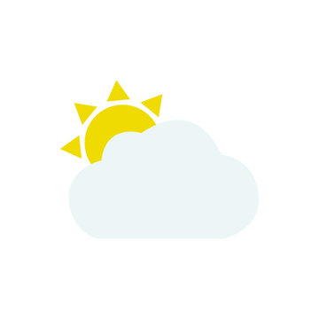 Sun behind cloud emoji vector 