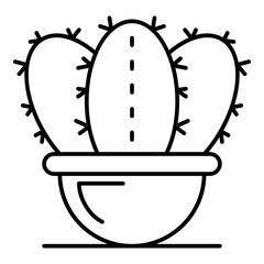 Botany cactus pot icon. Outline botany cactus pot vector icon for web design isolated on white background