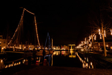 Fototapeta na wymiar Netherlands Weesp at night