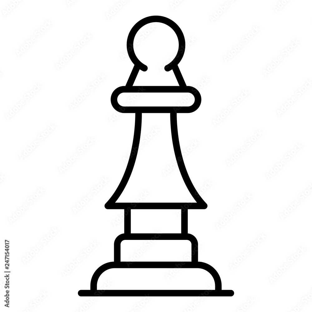 Poster chess bishop icon. outline chess bishop vector icon for web design isolated on white background