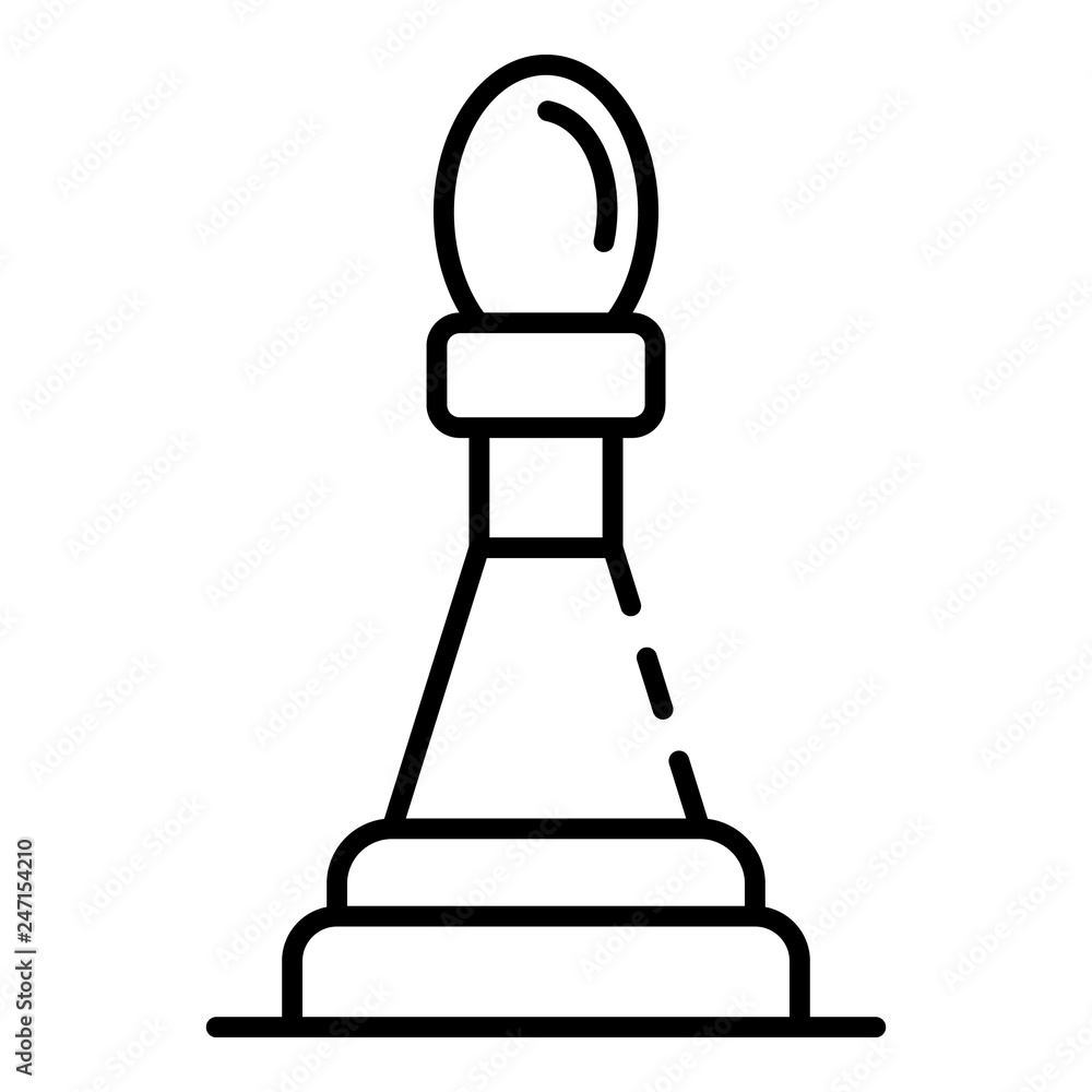 Poster tactic chess bishop icon. outline tactic chess bishop vector icon for web design isolated on white b