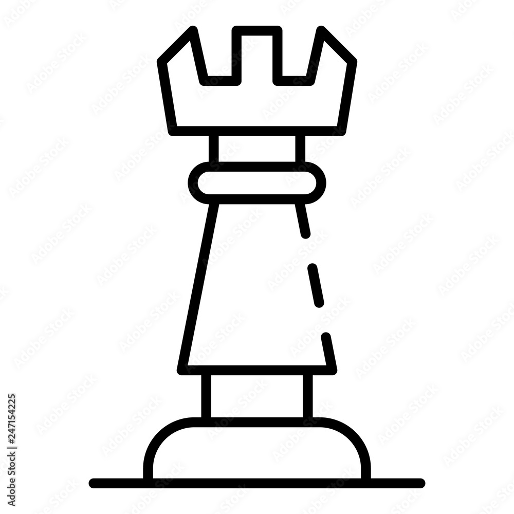 Poster chess rook icon. outline chess rook vector icon for web design isolated on white background