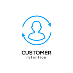 Customer retention vector icon. Client return business marketing. User consumer care