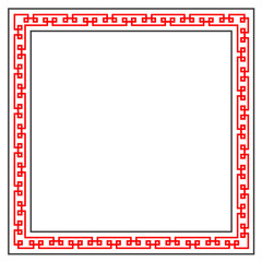 Obraz premium chinese pattern frame, vector border art china style