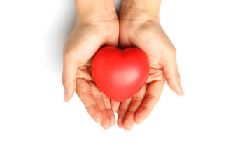 red heart in hands