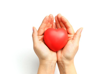 Fototapeta premium red heart in hands