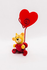 Valentine Day decor bear heart background. Paper holder.