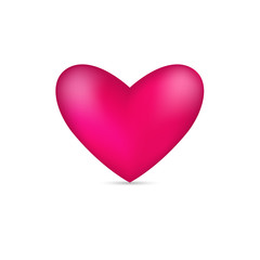 3D realistick Pink heart icon vector illustration.