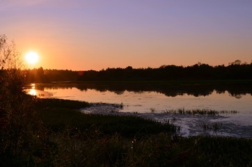sunset on the lake reflection river sky beauty picture Wallpaper happiness silence
