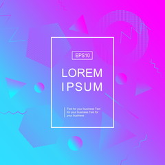 Colorful neon geometric background. Fluid gradient shapes composition. 