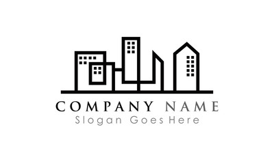 Fototapeta premium office building logo silhouette