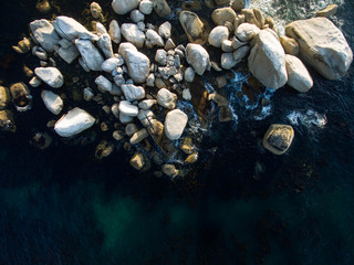 Boulders in the sea