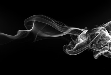 White smoke abstract on black background, fire design