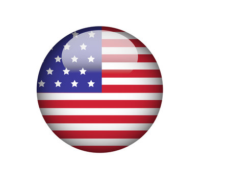 USA  flag 3d  icon vector illustration.