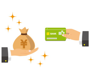 キャッシュカード　クレジットカード　CARD　銀行　アイコン　手