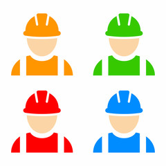 Construction worker icon set