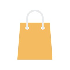 Paper bag vector illustration, flat style icon