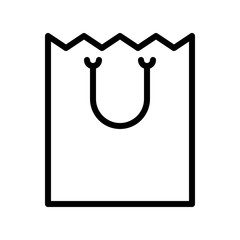 Paper bag vector illustration, line style icon