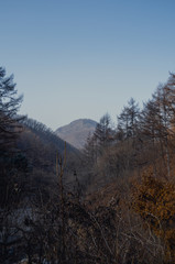Fototapeta na wymiar Winter mountain at late afternoon