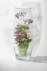 ボトルフラワーアレンジメントが美しい