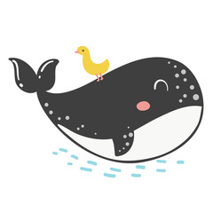 Cute doodle whale