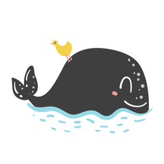 Cute doodle whale