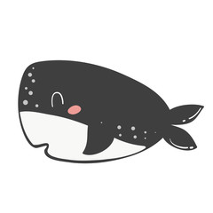 Cute doodle whale