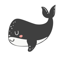 Cute doodle whale