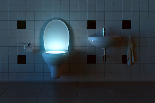 Toilette leuchtet von Innen
