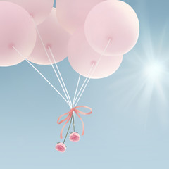 Pink Balloon In The Blue Sky