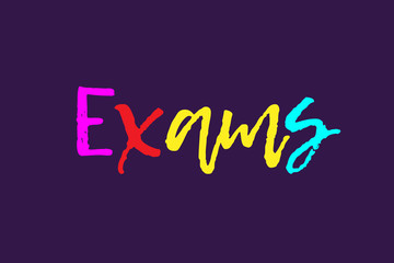 Exams showing hand writing