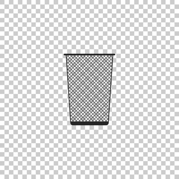 Trash Can Icon Isolated On Transparent Background. Garbage Bin Sign. Recycle Basket Icon. Office Trash Icon. Flat Design. Vector Illustration