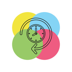 clock 24 hours icon, vector time