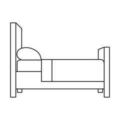 Bed line icon vector