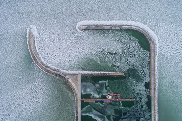 Aerial photo of Sailing boats in Lake Balaton