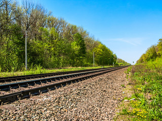 The  railway goes  into the distance
