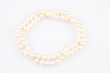 double necklace bracelet in white pearls jewel